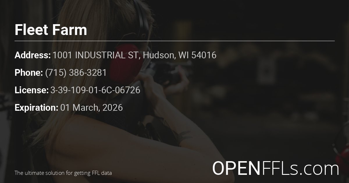 FFL Fleet Farm 3-39-109-01-6C-06726 info card