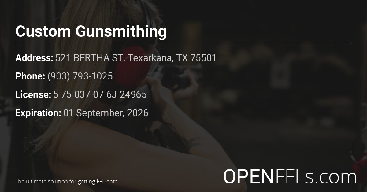 FFL Custom Gunsmithing 5-75-037-07-6J-24965 info card